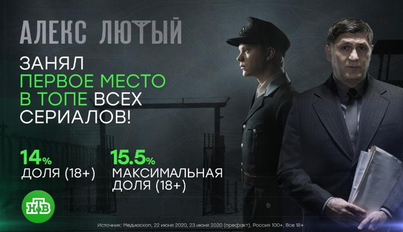 «Алекс Лютый» производства «Амедиа Продакшн» занял первое место в ТОПе всех сериалов!