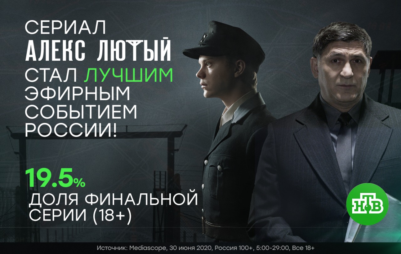 Сериал «Алекс Лютый» стал одним из ТОП эфирных событий на неделе с 29 июня.